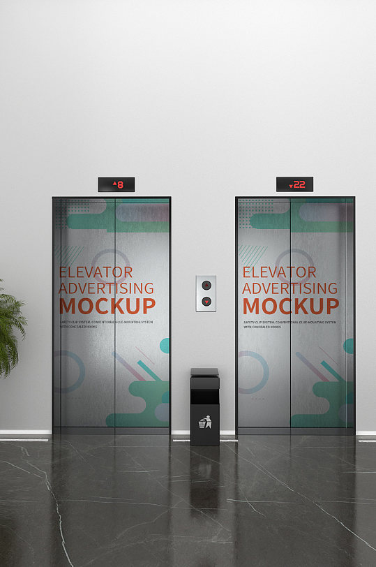 原创模型电梯门广告样机
