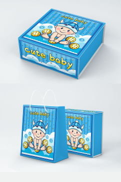 原创卡通可爱男宝宝喜饼包装设计