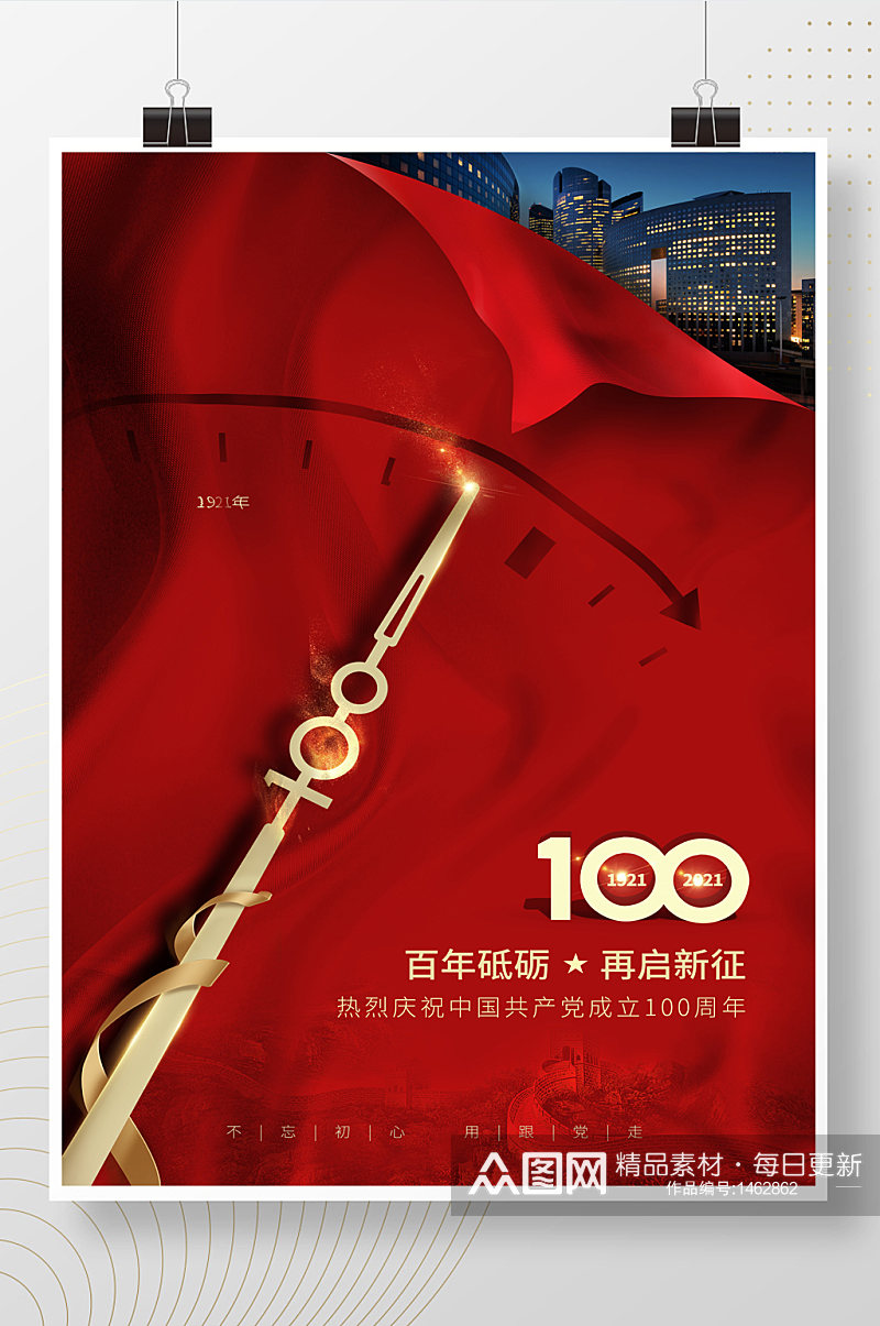 庆祝建党100周年海报素材