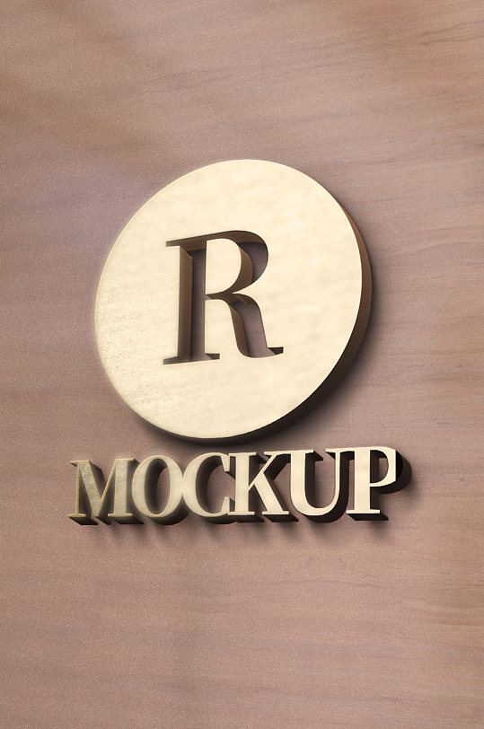 金色效果字体logo样机-众图网