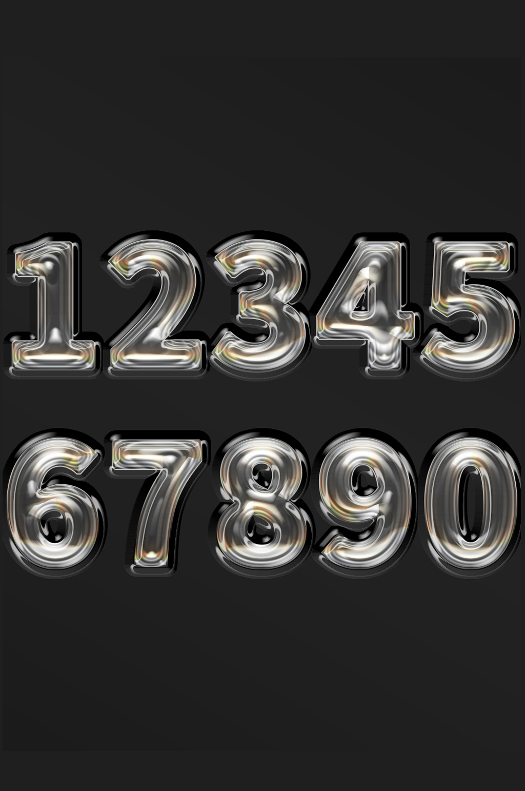塑料数字素材透明立体字玻璃logo样机素材