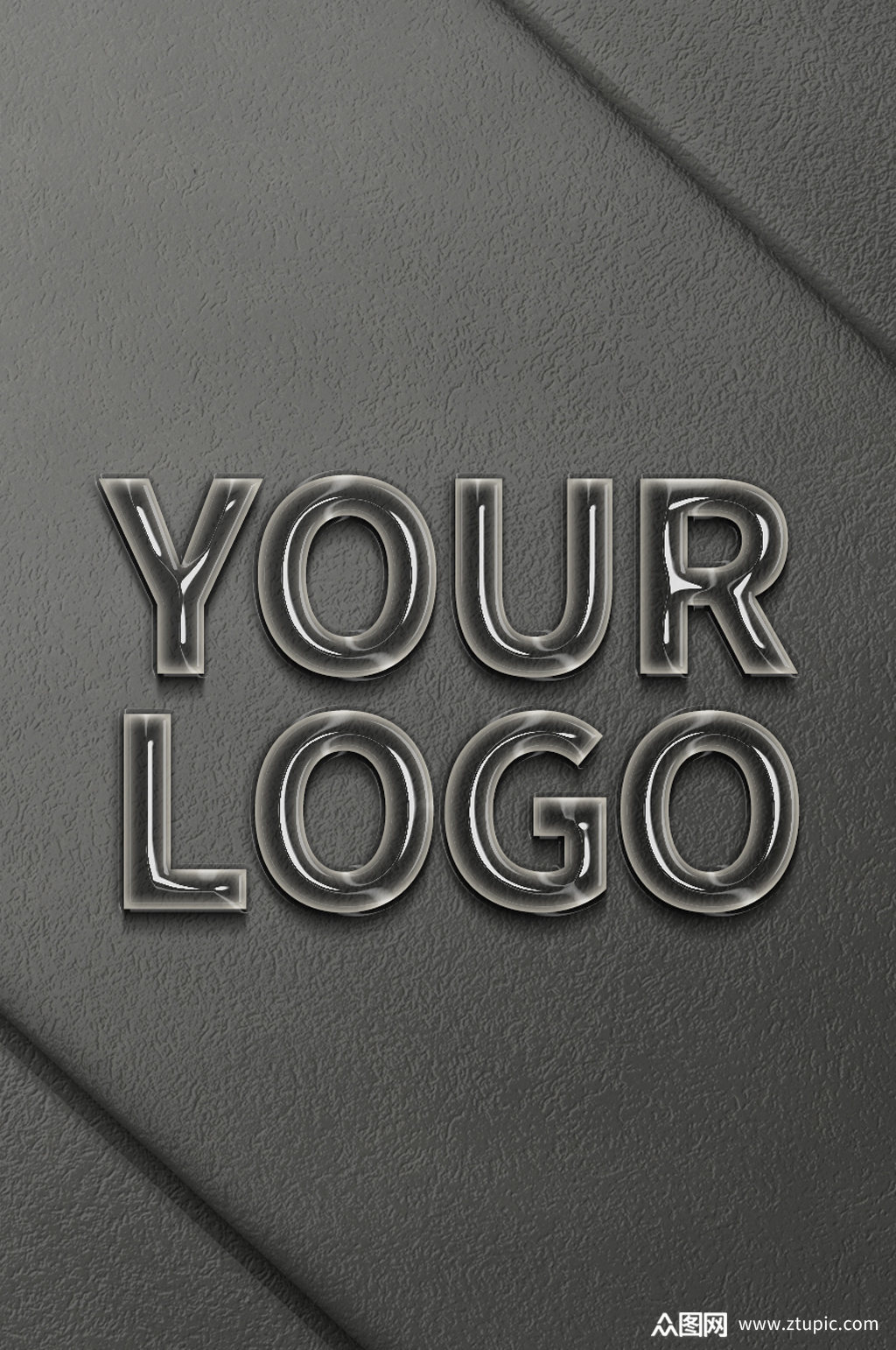 透明立体字体效果样机