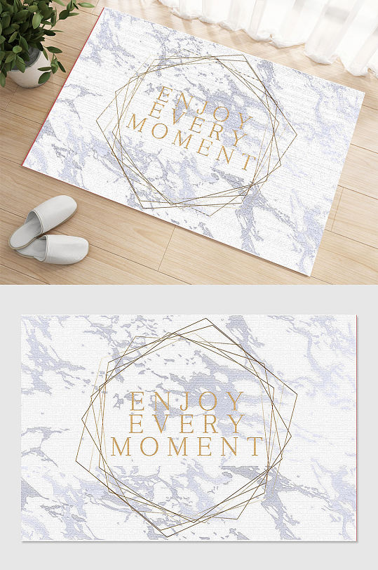 房间大理石纹路地毯图片-众图网