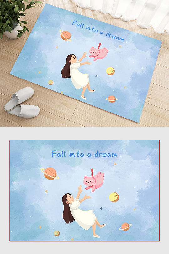 房间小清新地毯图片-众图网