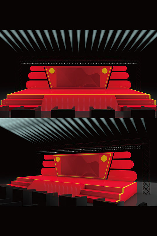红金舞台效果图图片-红金舞台效果图设计素材-红金舞台效果图模板下载