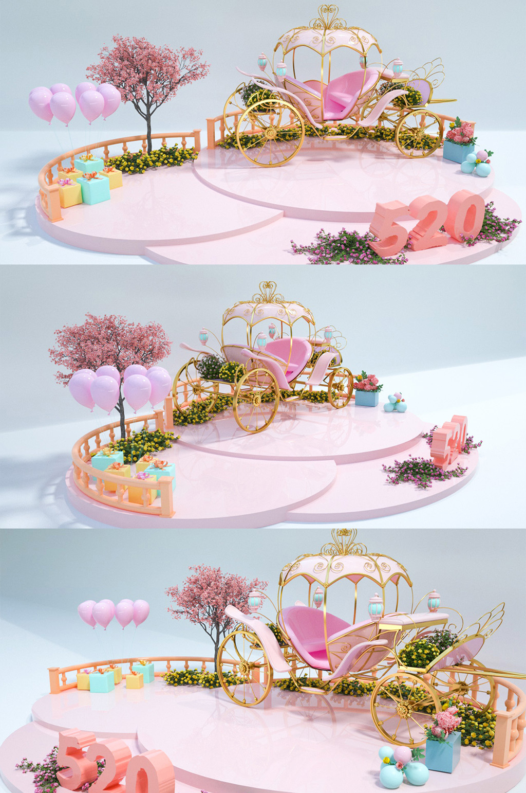 520告白日网红拍照打卡处3D模型美陈素材