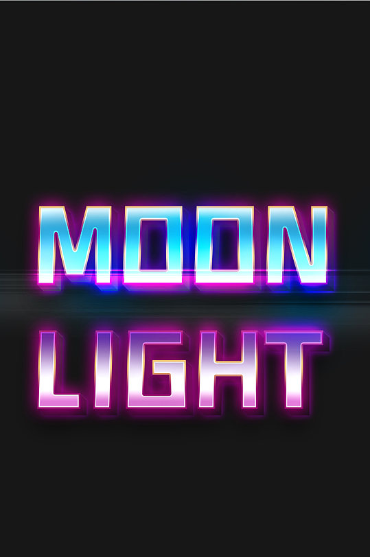 彩色渐变炫酷字效字体样机