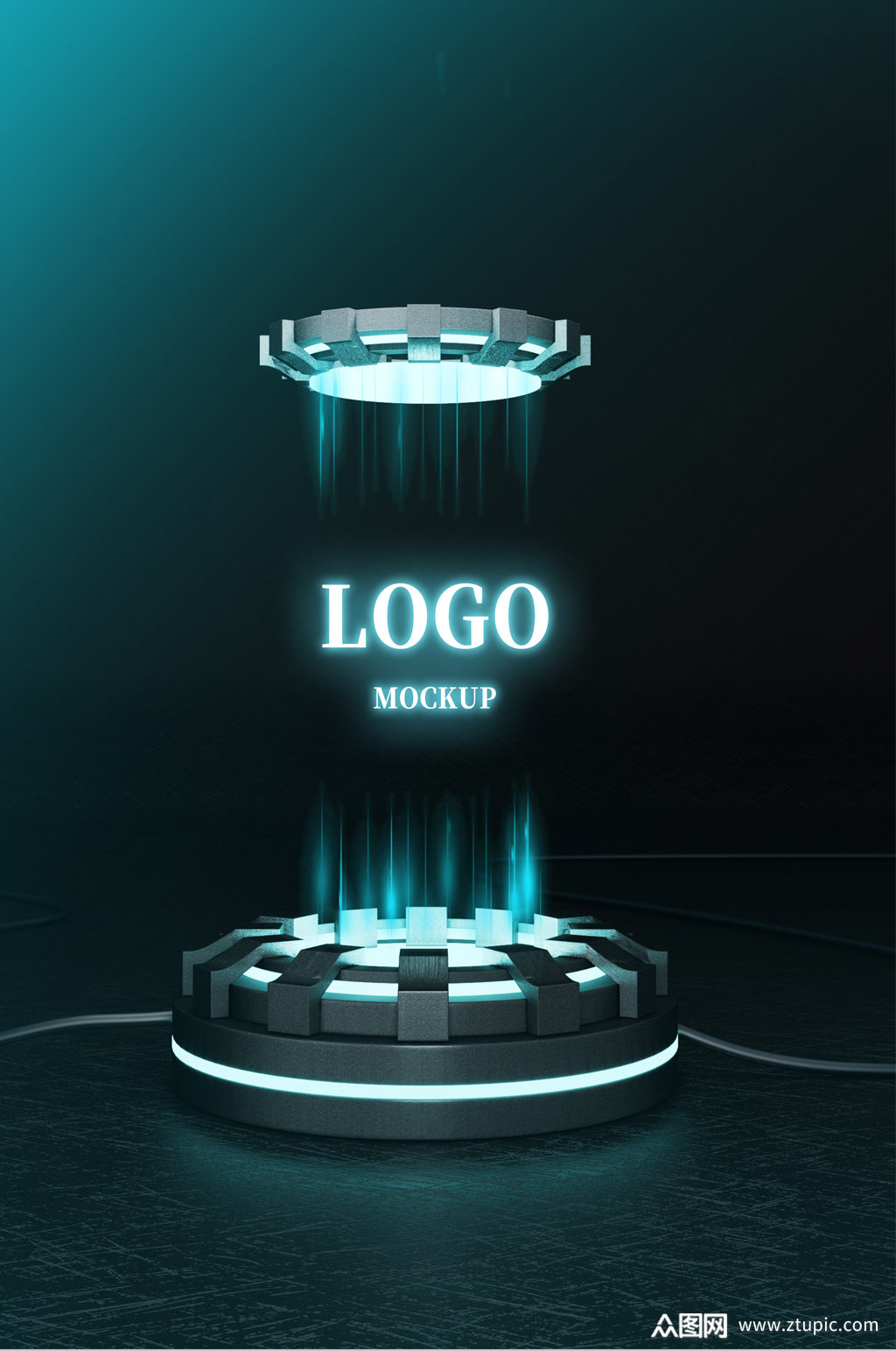 原创模型未来科技空间logo样机