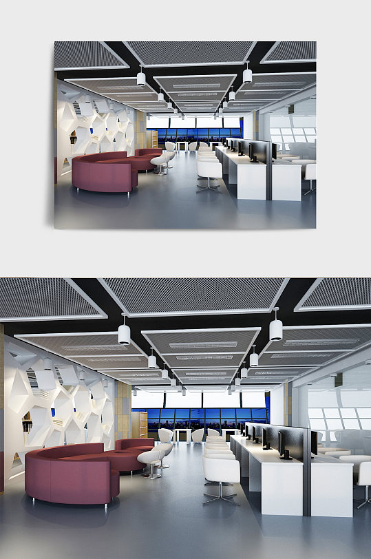 高级灰现代工业风办公室-众图网