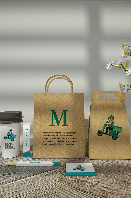 d外卖餐饮品牌vi样机设计素材-d外卖餐饮品牌vi样机模板下载-众图网