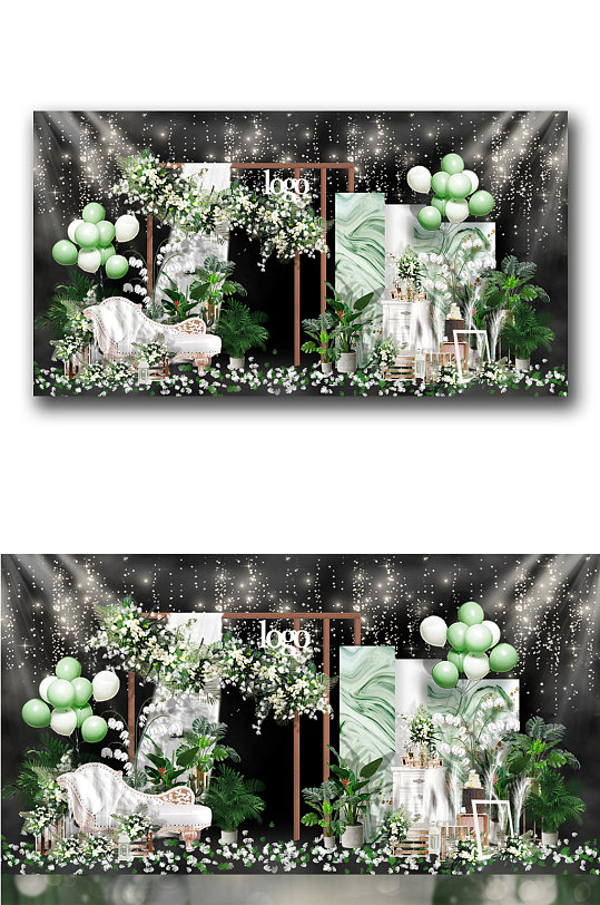 绿草地梦幻气球婚礼效果图-众图网