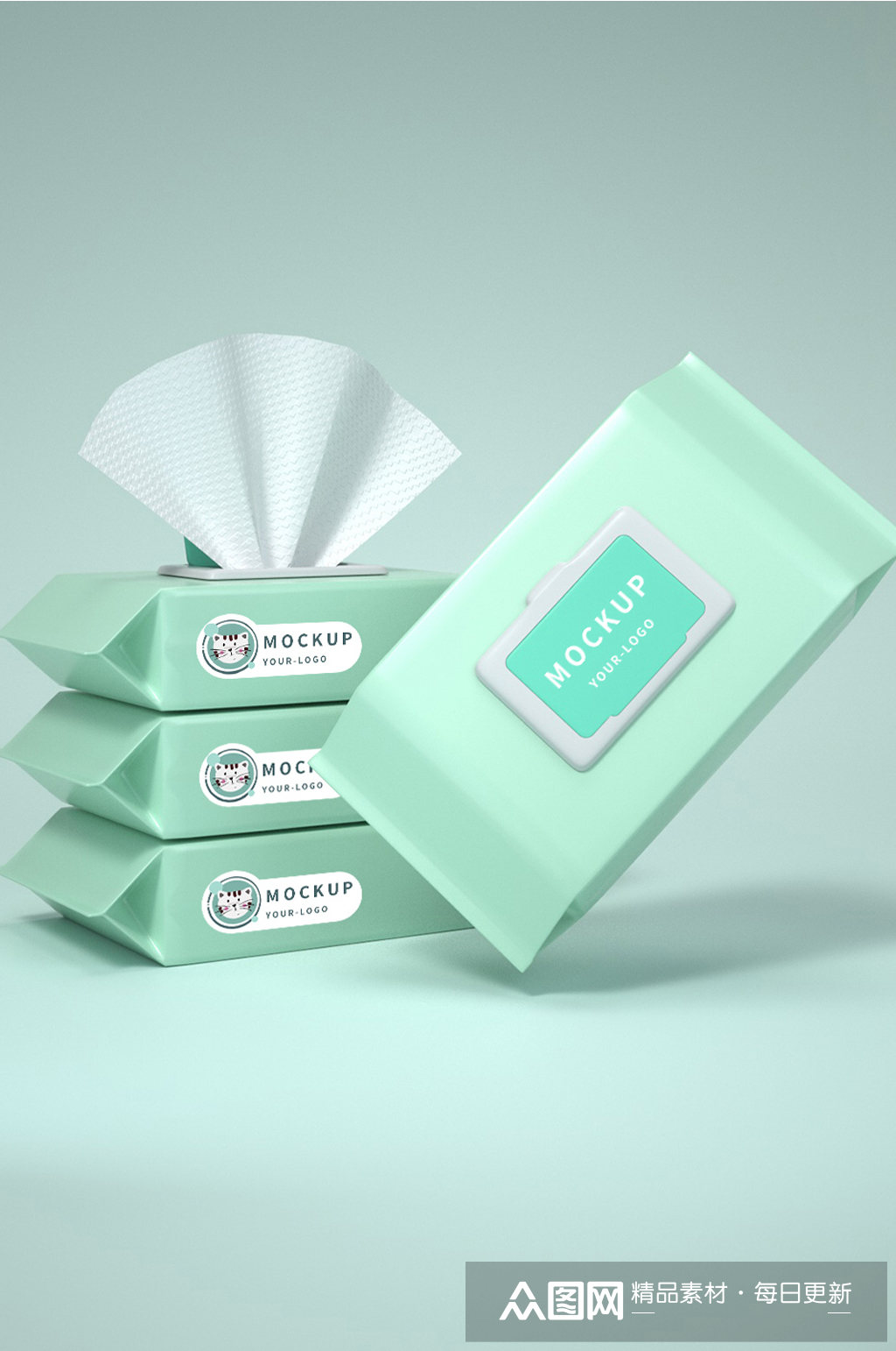 c4d抽纸巾样机模型模板下载-编号1935405-众图网
