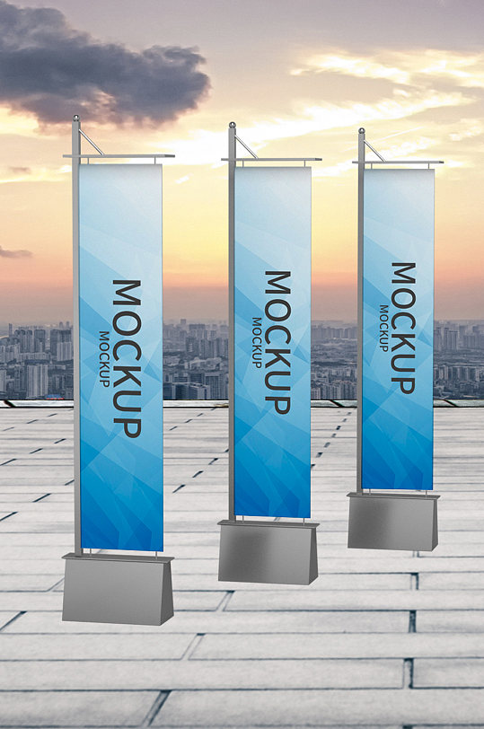 户外旗帜旗子刀旗logo样机-众图网