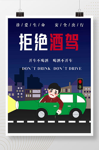 公共安全禁止酒驾海报模板