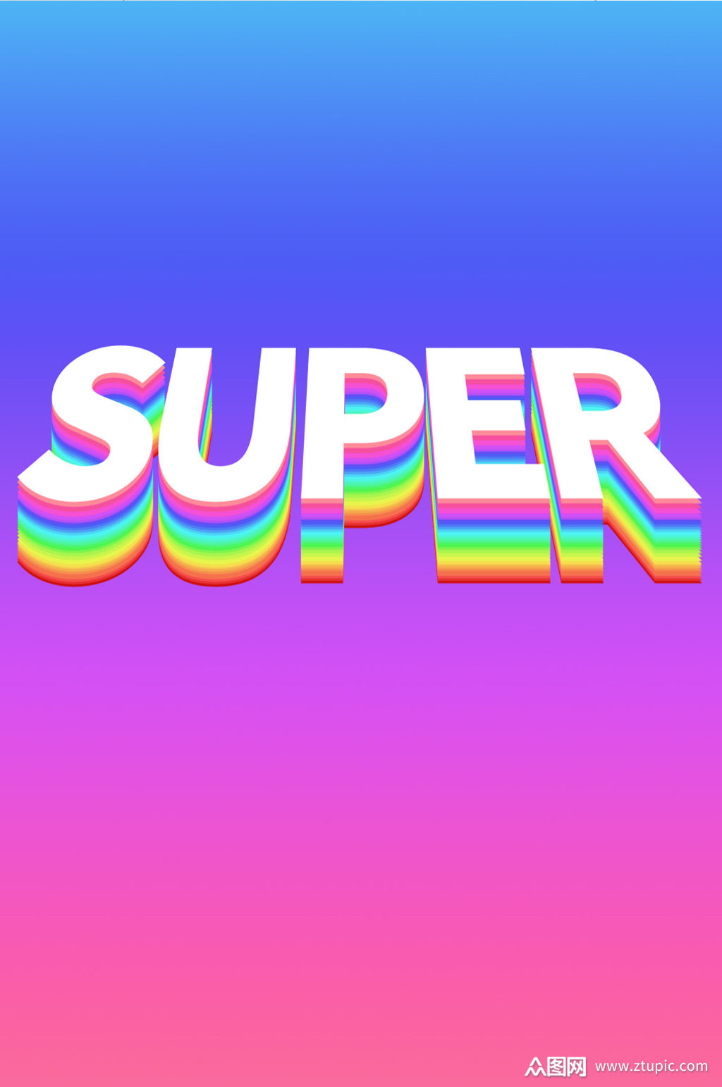 彩虹渐变时尚字体效果字体logo样机素材