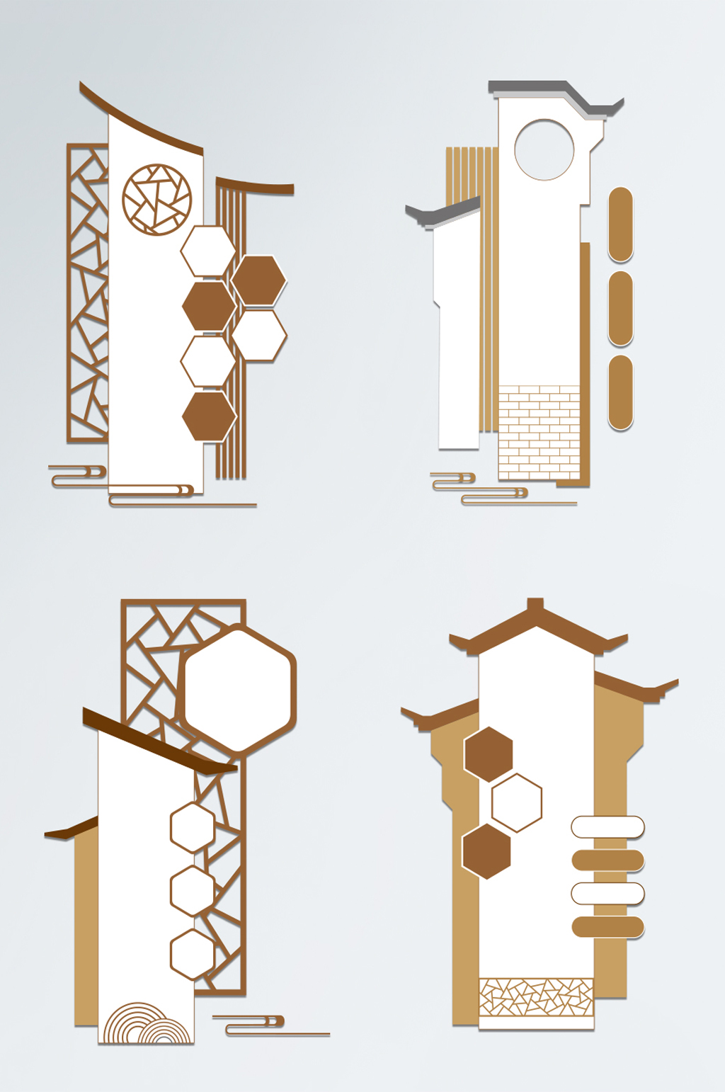 党建风竖版党建建党百年文化墙背景墙素材