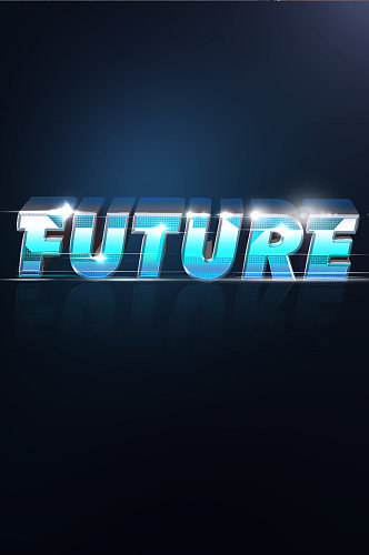 未来科技科幻3d文字效果字体logo样机