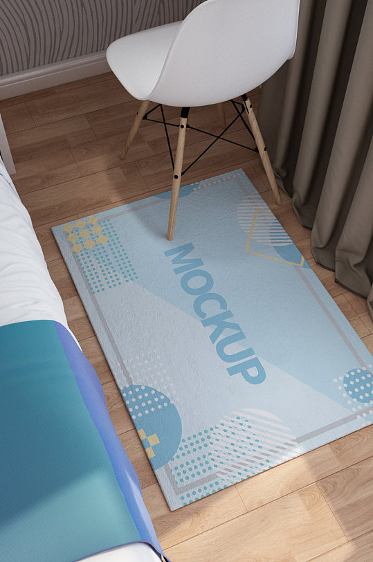 卧室客厅地毯样机-众图网