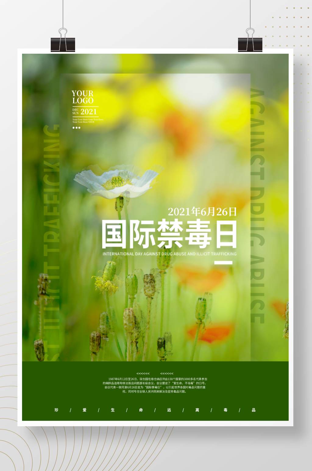 国际禁毒日宣传海报素材