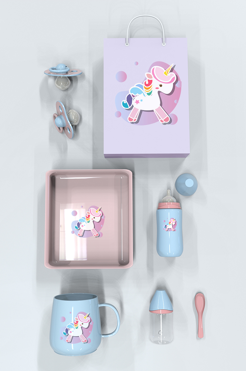 婴儿喂养产品用品样机素材