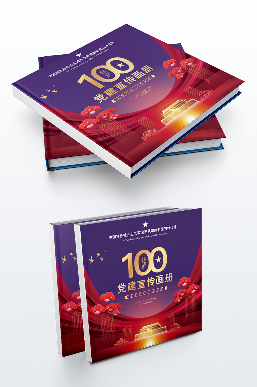 高端时尚大气100周年党建画册封面模板素材