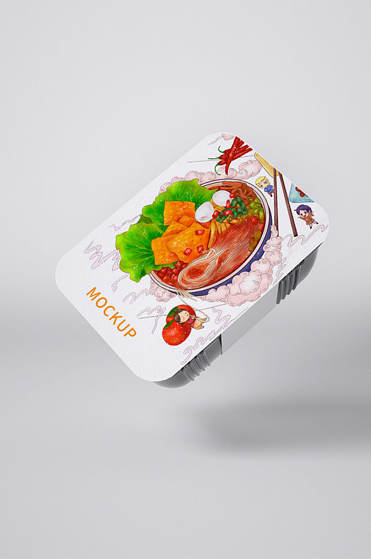 原创C4D外卖食品包装样机-众图网