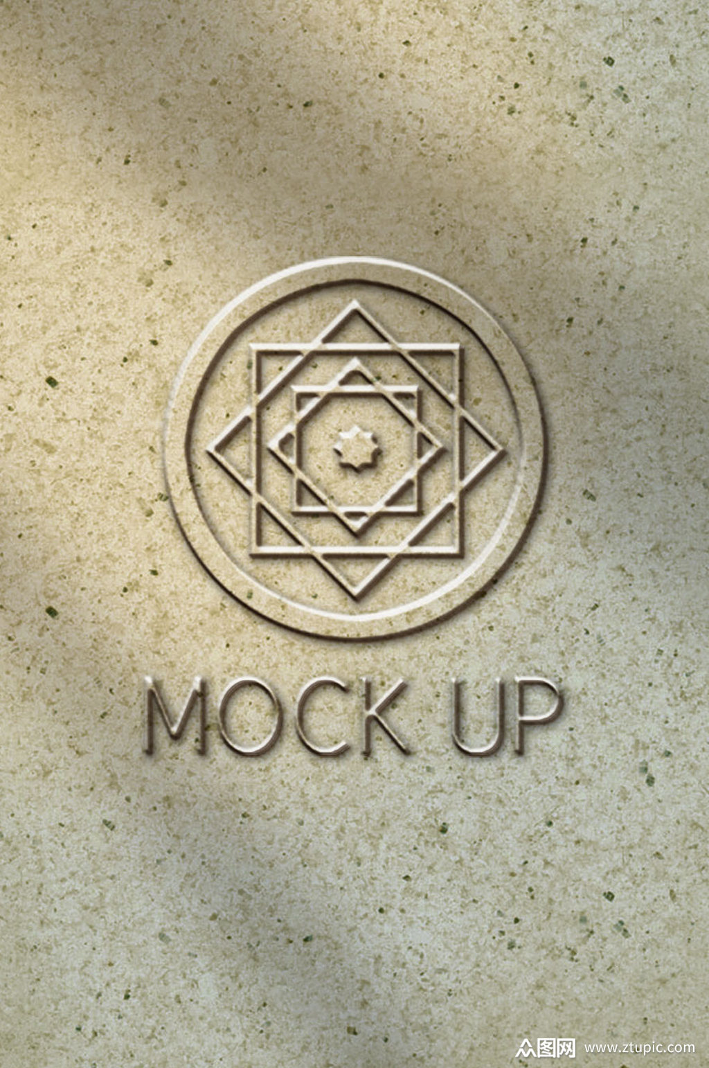 大理石立体浮雕效果logo样机素材