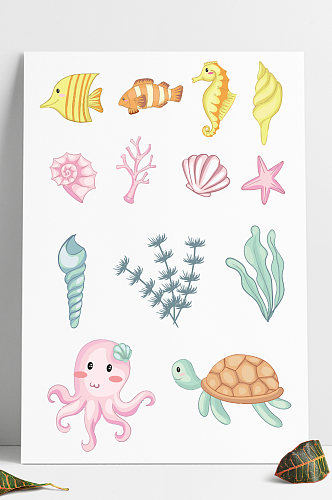 装饰图案卡通形象海洋生物