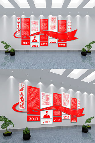 企业文化墙形象墙宣传栏公司发展历程设计