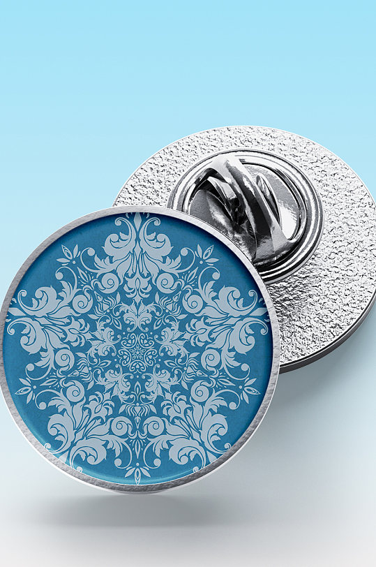 高档质感纽扣胸针徽章样机