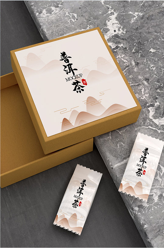 高端质感茶叶茶包装样机