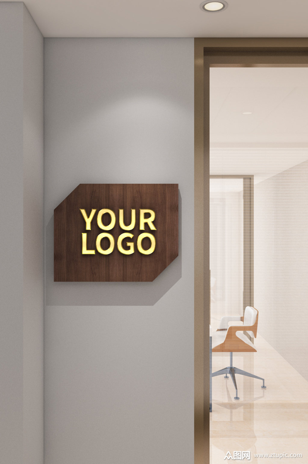 指示系统门牌logo样机模板下载-编号2384636-众图网