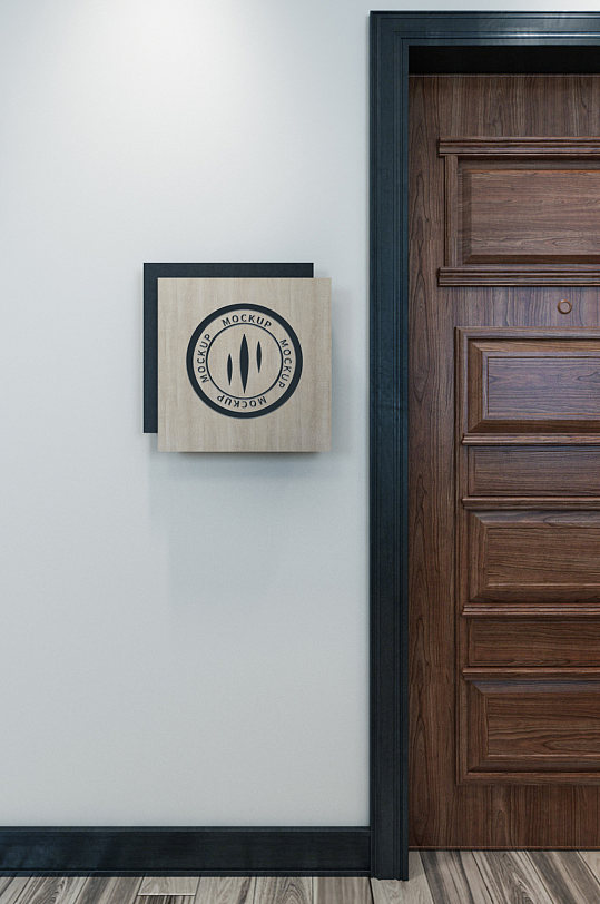 科室牌门牌logo效果样机-众图网