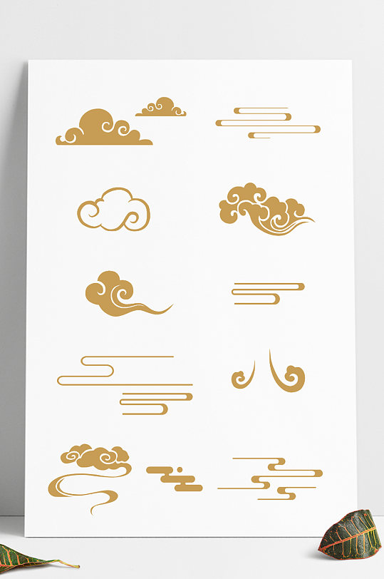 中国风中式传统线性祥云纹线条纹理装饰-众图网