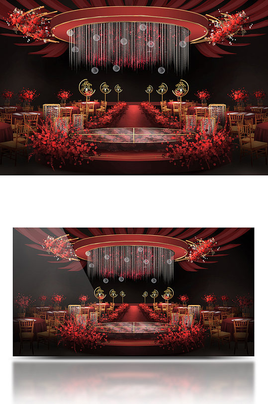 婚礼交接区吊顶效果图-众图网