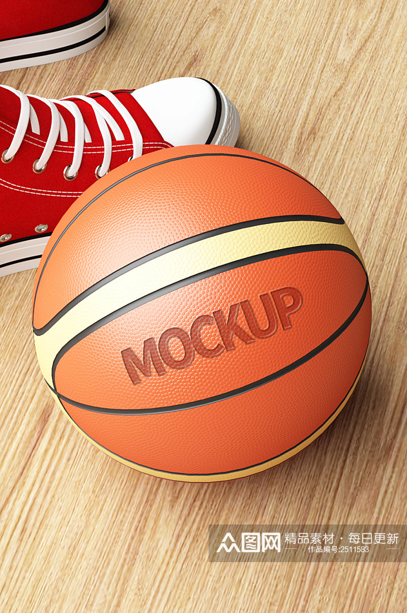 体育器材篮球logo应用样机素材