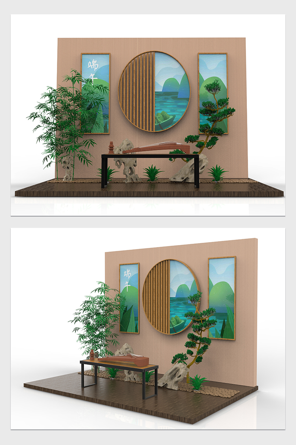 端午节打卡拍照场景美陈素材