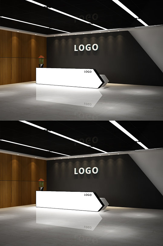 创意个性前台接待台模型-众图网