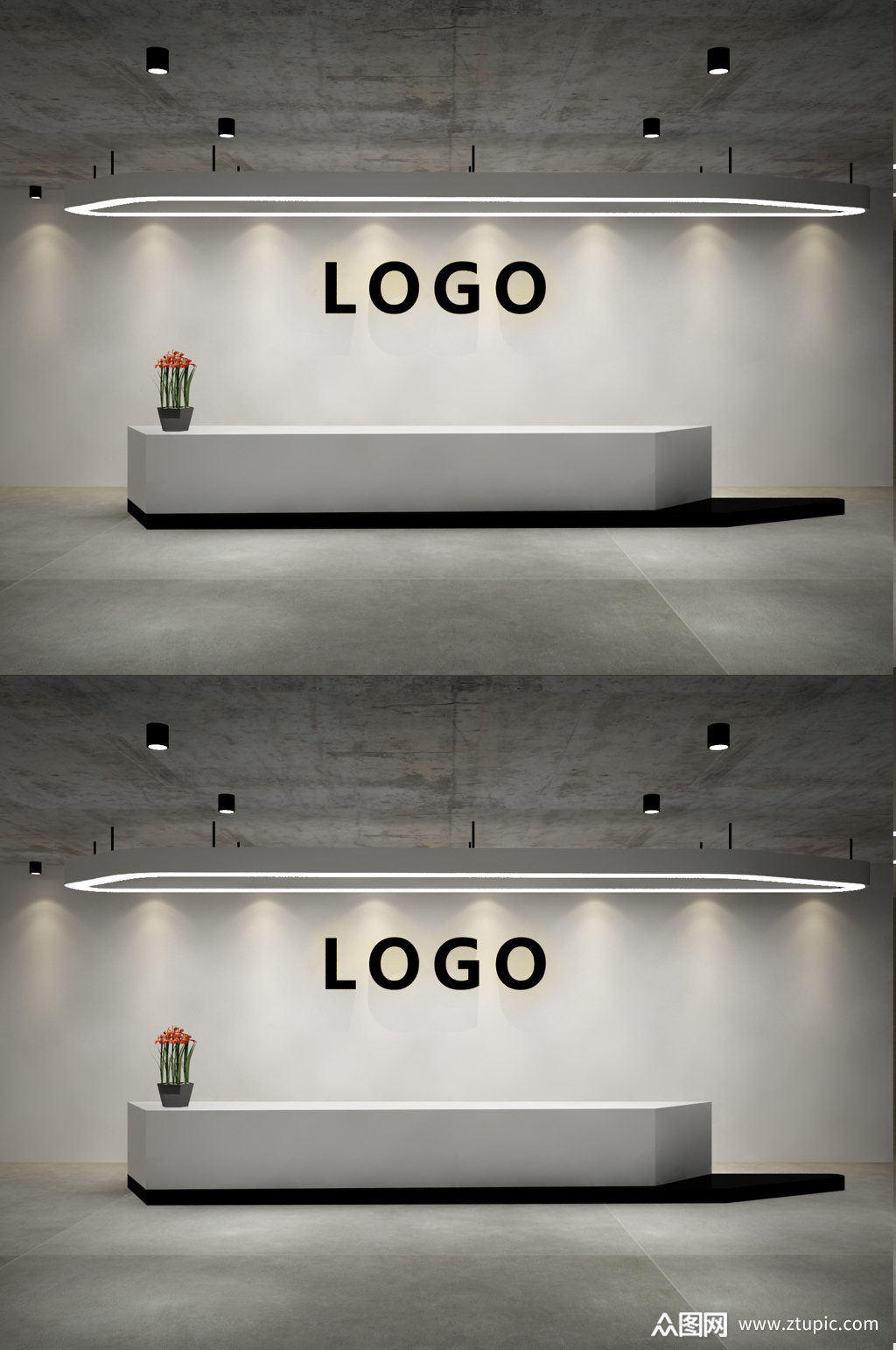 个性办公室大堂接待台前台