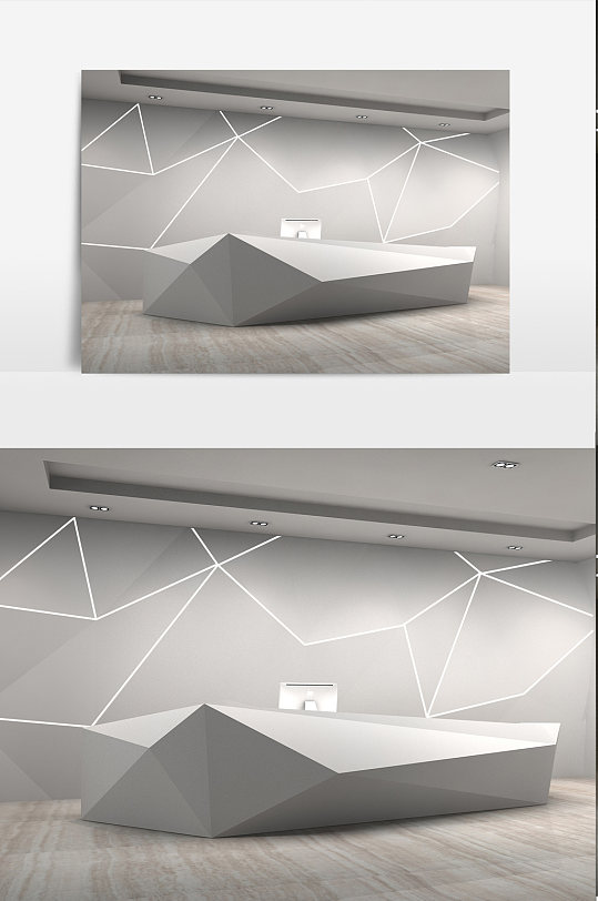 几何造型线条前台模型-众图网