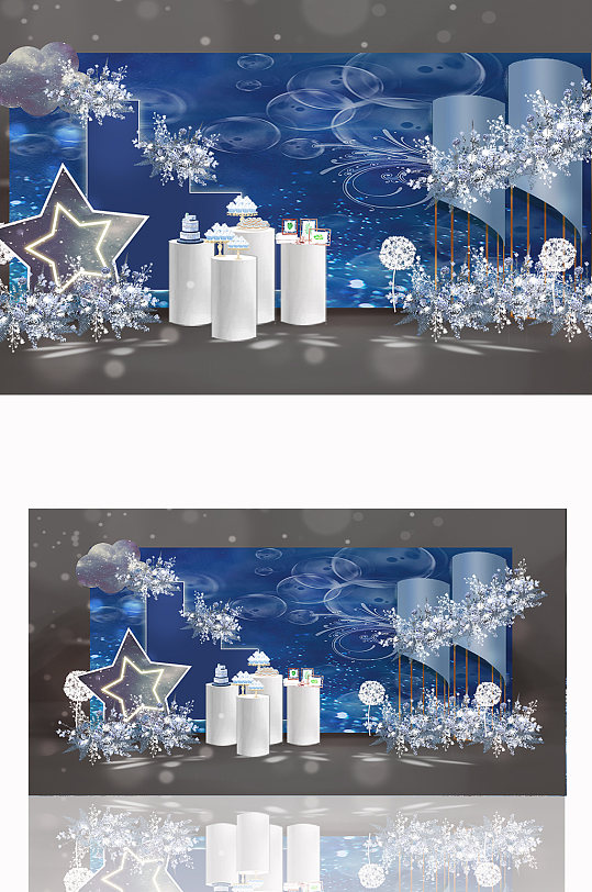 创意穿越星空时空之甜品婚礼设计效果图-众图网