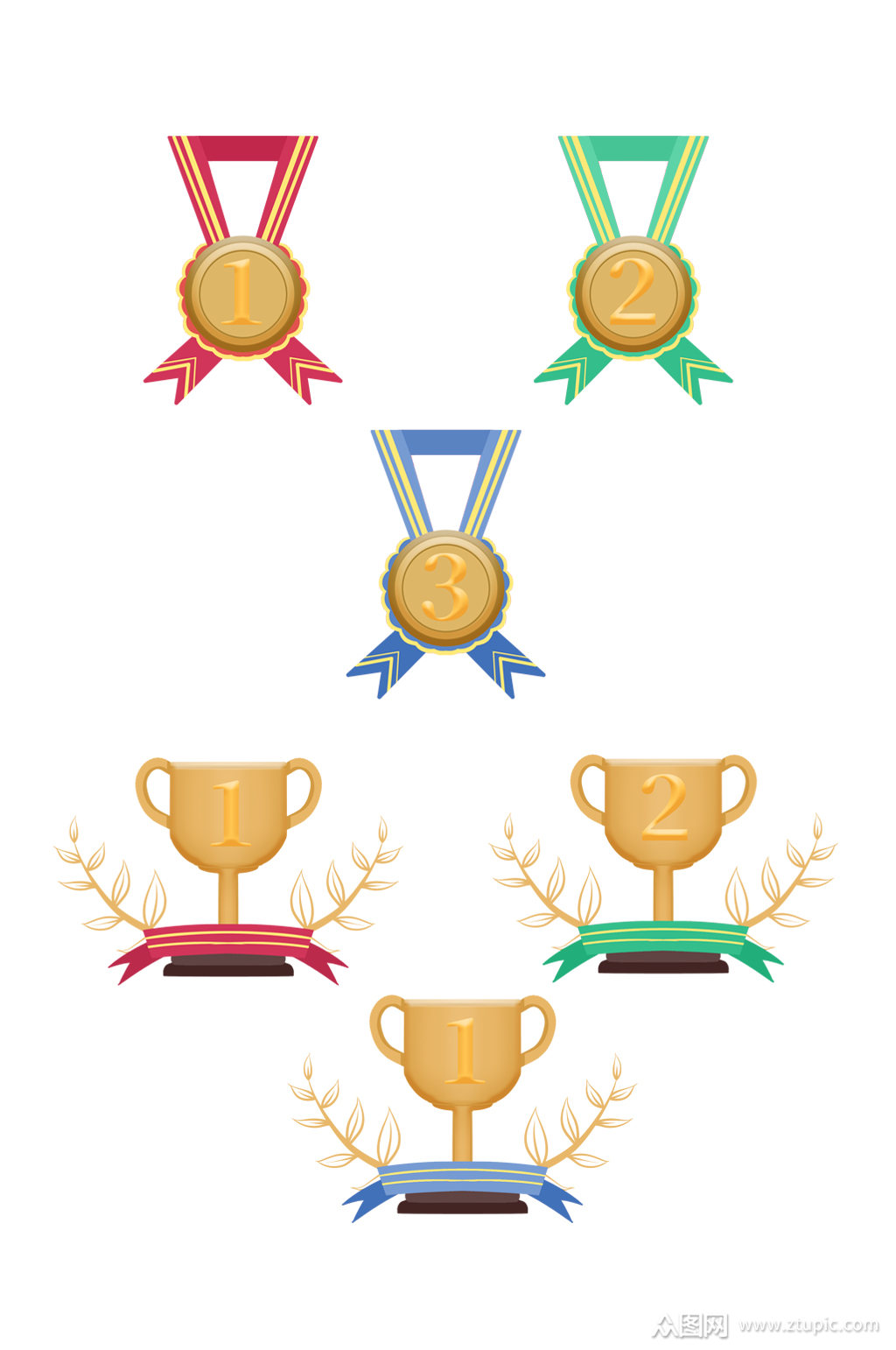 一二三名排行榜矢量素材