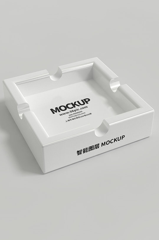 原创模型烟灰缸正方形样机-众图网