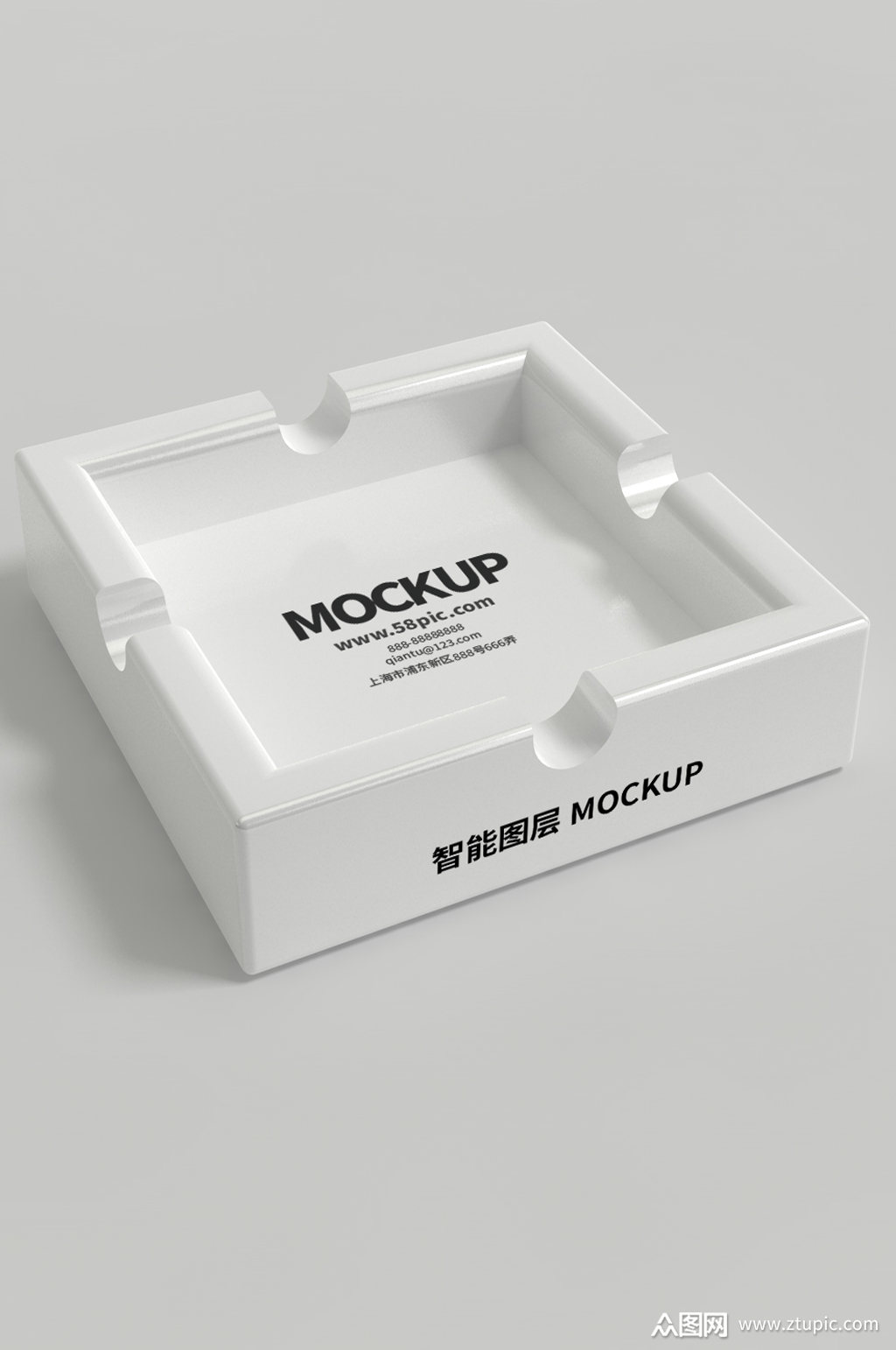 原创模型烟灰缸正方形样机