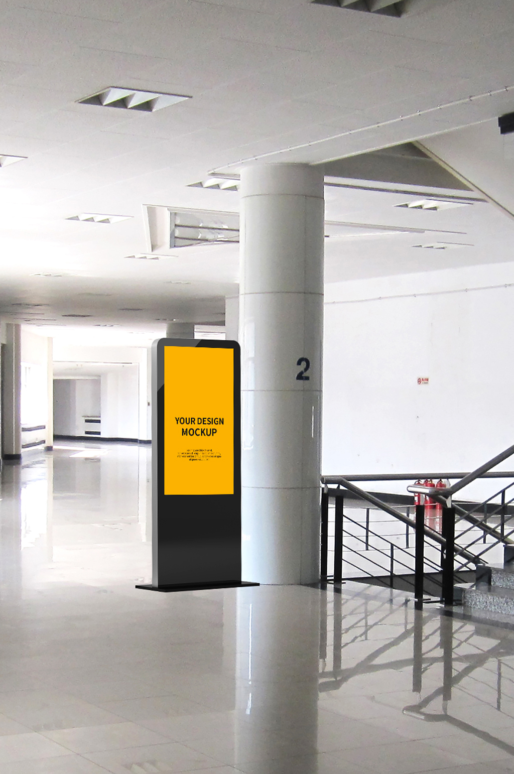 原创样机教学楼场景lcd广告液晶屏样机模板下载-编号2549597-众图网