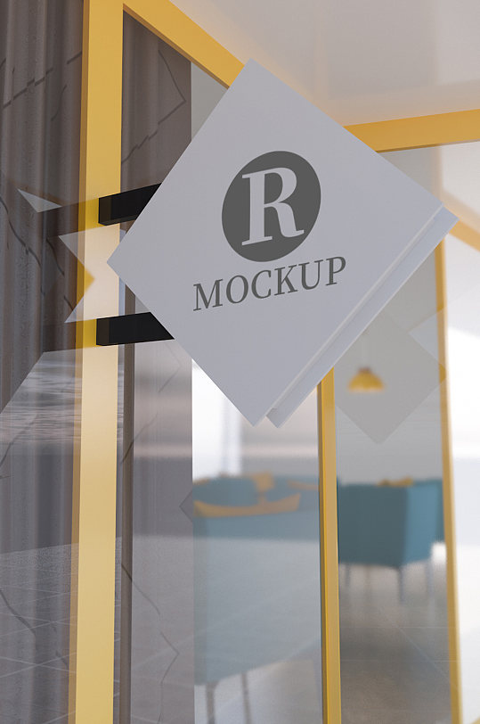 高端店招店铺招牌logo样机