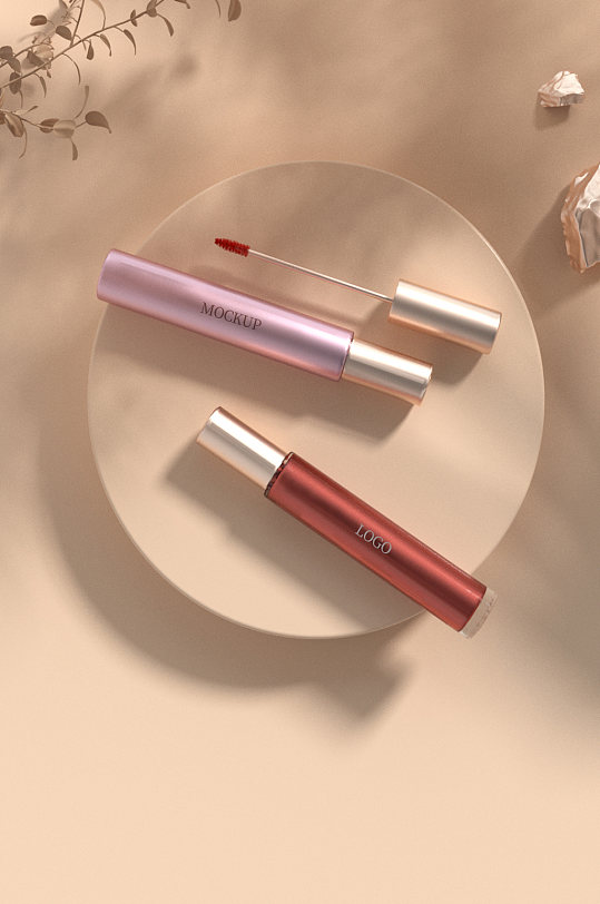 原创3D唇膏唇釉口红样机-众图网