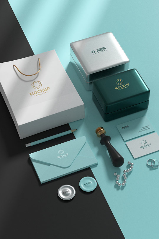原创3D珠宝首饰品牌vi样机-众图网