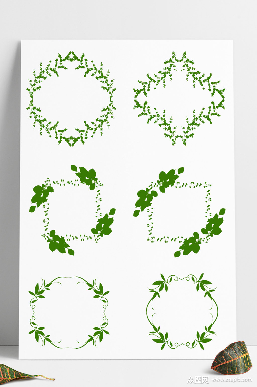 绿色藤叶边框素材
