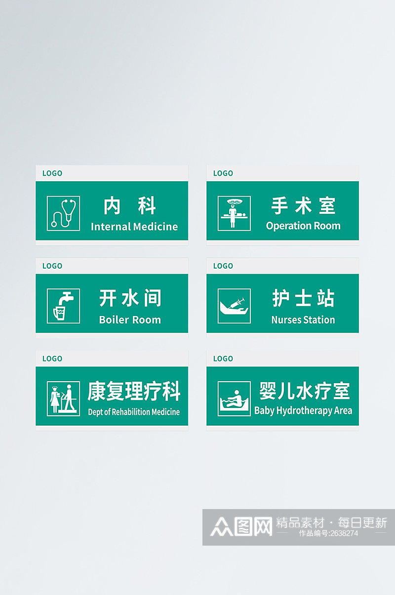 医院科室VI应用设计标识素材